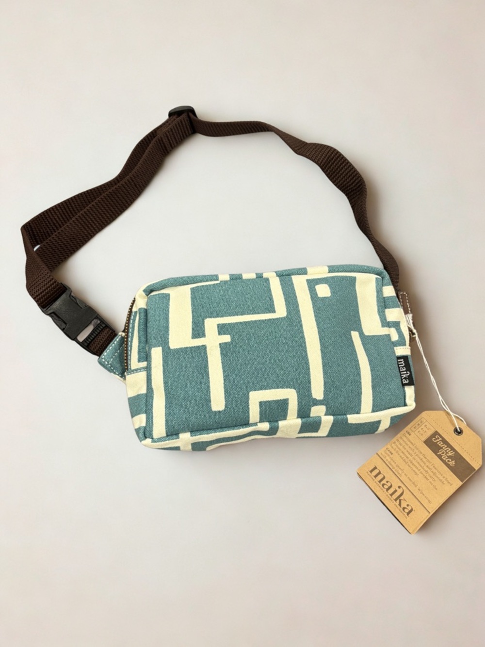 Maika—Teal Geometric Fanny Pack NWT